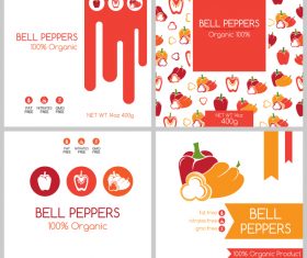 Bell peppers package box template vector