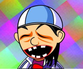 Big mouth cartoon characters vector