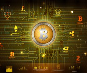 Bitcoin business infographic vector template 03