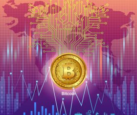 Bitcoin business infographic vector template 04