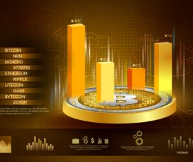 Bitcoin business infographic vector template 06