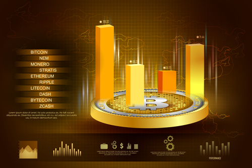 Bitcoin business infographic vector template 06