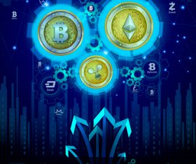 Bitcoin business infographic vector template 08