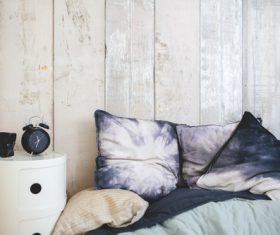 Black clock in the Bedroom Stock Photo