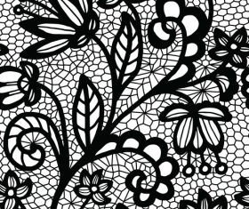 Black lace pattern vector design 08