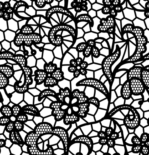 Download Black lace pattern vector design 10 free download