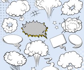 Blank cartoon speech bubbles vector 01
