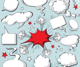 Blank cartoon speech bubbles vector 02