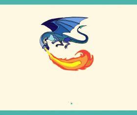 Blue Fire Dragon vector