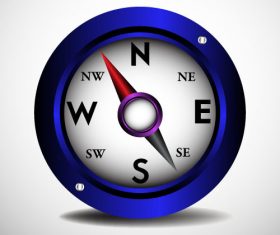 Blue compass vector illustration