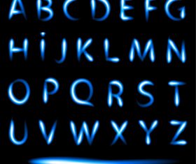 Blue light alphabet vector