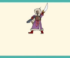 Brandish a sword cartoon character vector