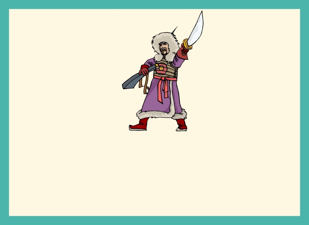Brandish a sword cartoon character vector
