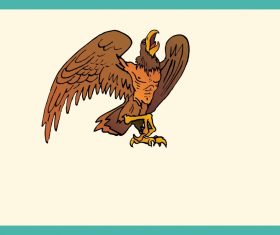 Brown cartoon eagle vector