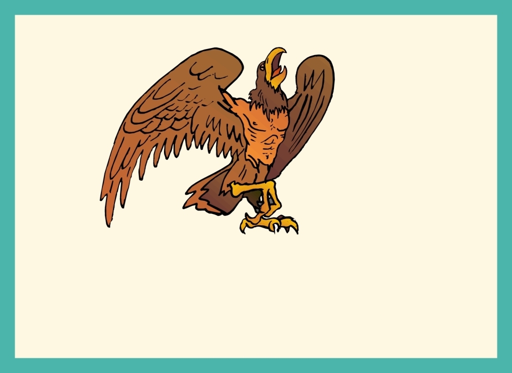 Brown cartoon eagle vector