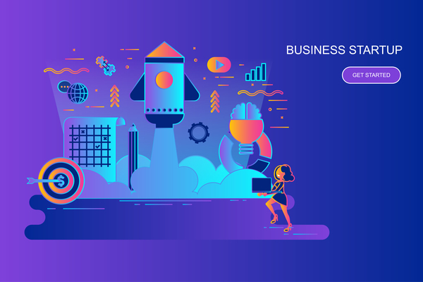 Business startup design concept vector