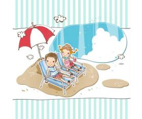 Cartoon Vacation Tourism Poster vector