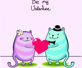 Cartoon animal love vector