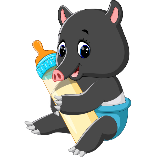 Cartoon animal with a bottle of milk vector image 02