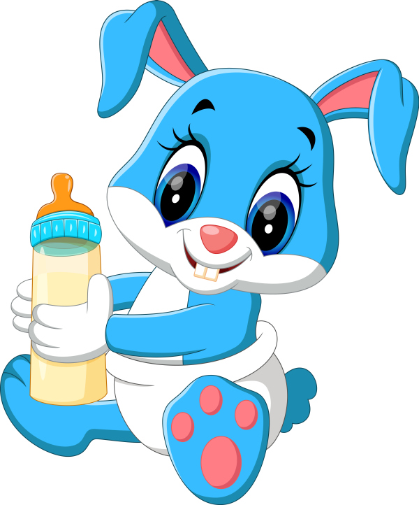 Cartoon animal with a bottle of milk vector image 03