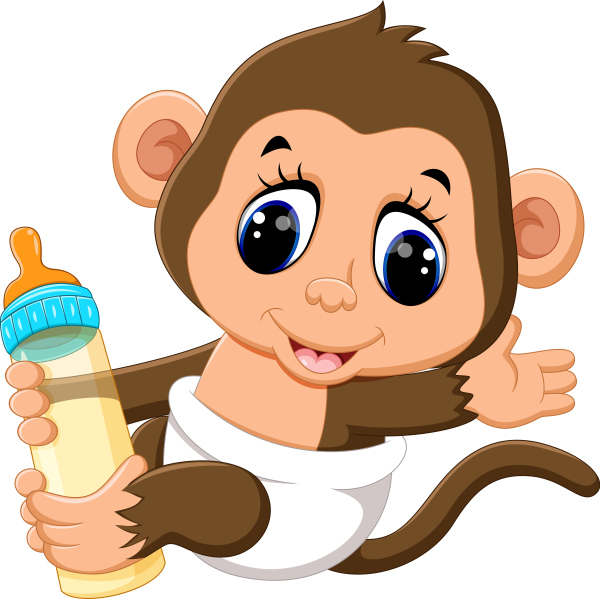 Cartoon animal with a bottle of milk vector image 08
