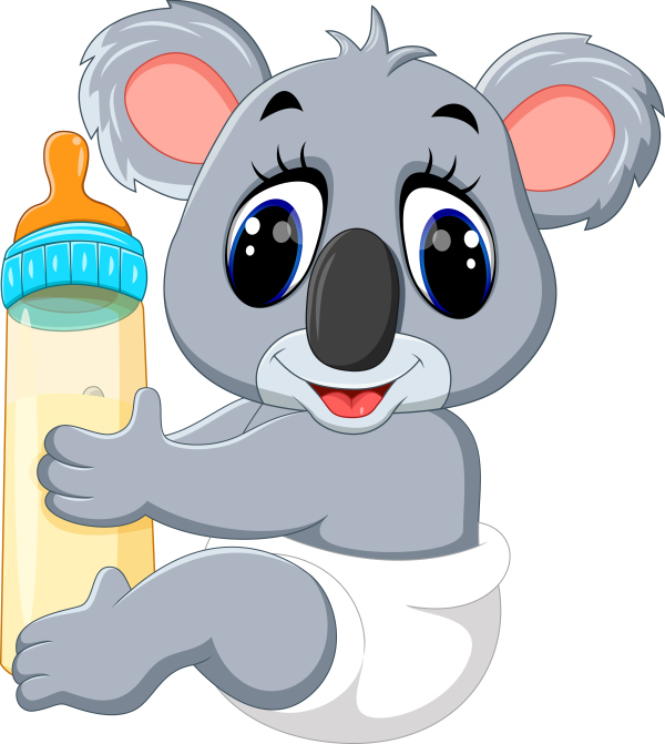 Cartoon animal with a bottle of milk vector image 10