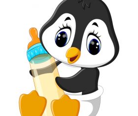 Cartoon animal with a bottle of milk vector image 11