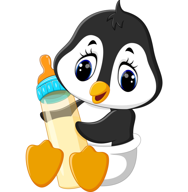 Cartoon animal with a bottle of milk vector image 11
