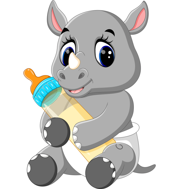 Cartoon animal with a bottle of milk vector image 12