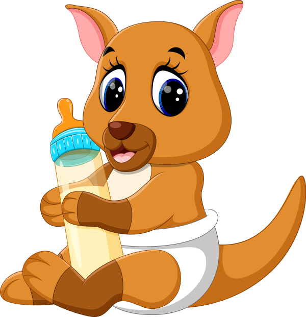 Cartoon animal with a bottle of milk vector image 13