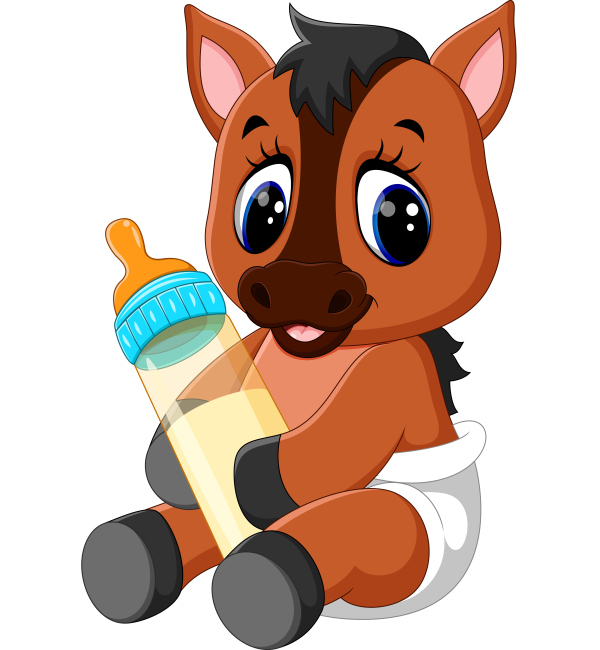 Cartoon animal with a bottle of milk vector image 14
