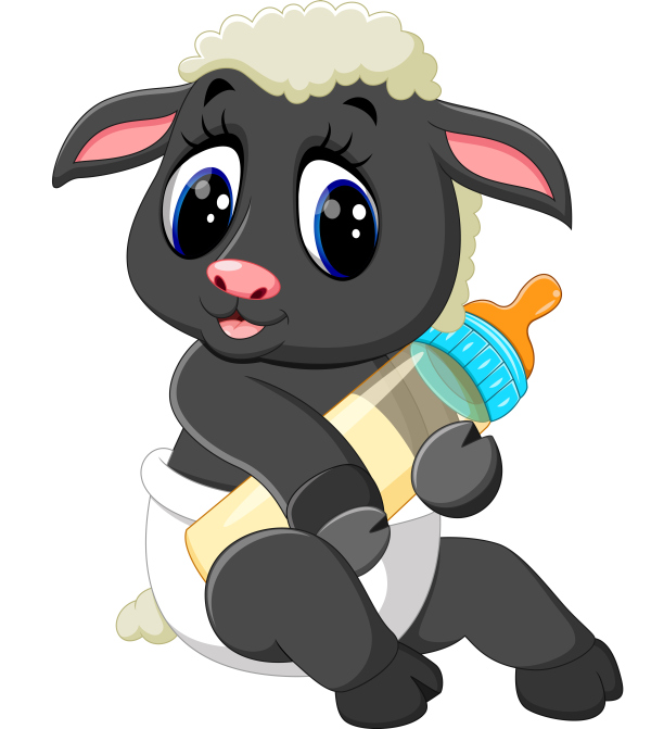 Cartoon animal with a bottle of milk vector image 16
