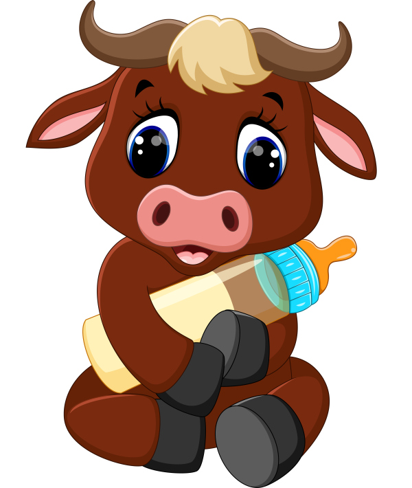 Cartoon animal with a bottle of milk vector image 18