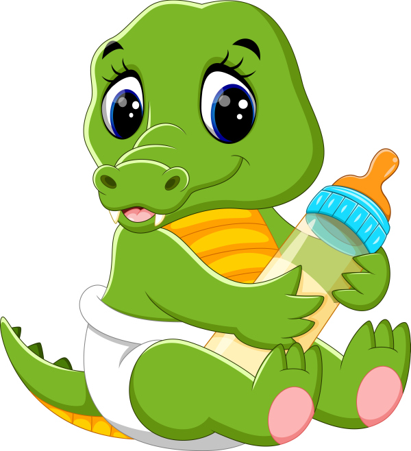 Cartoon animal with a bottle of milk vector image 19
