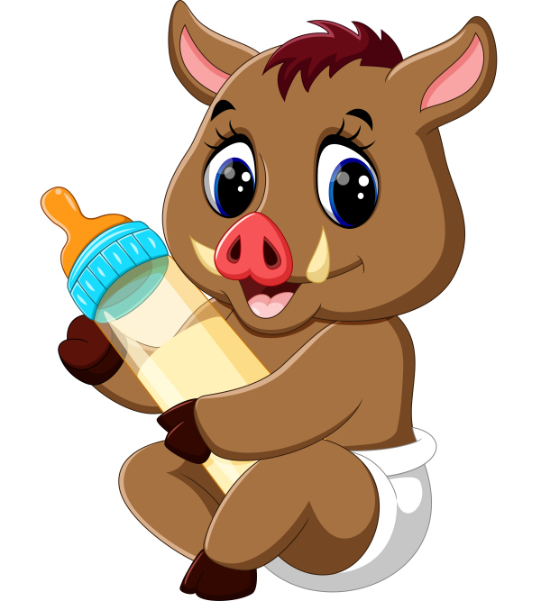 Cartoon animal with a bottle of milk vector image 20