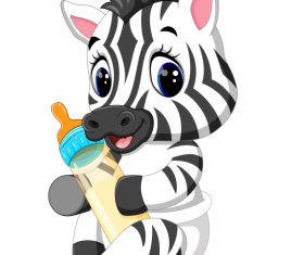 Cartoon animal with a bottle of milk vector image 21