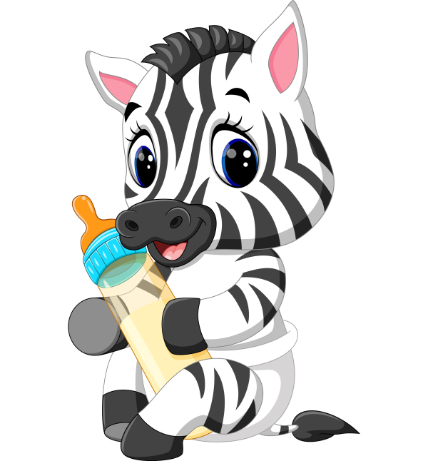 Cartoon animal with a bottle of milk vector image 21