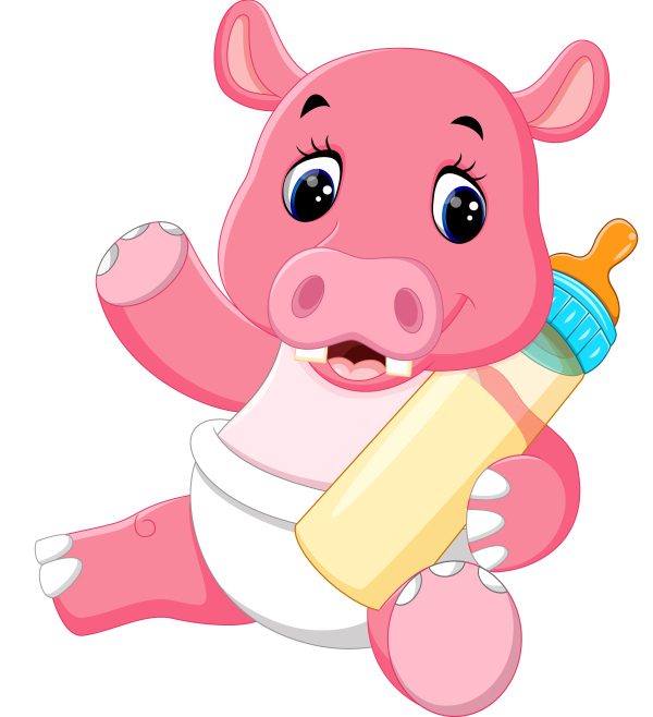 Cartoon animal with a bottle of milk vector image 22