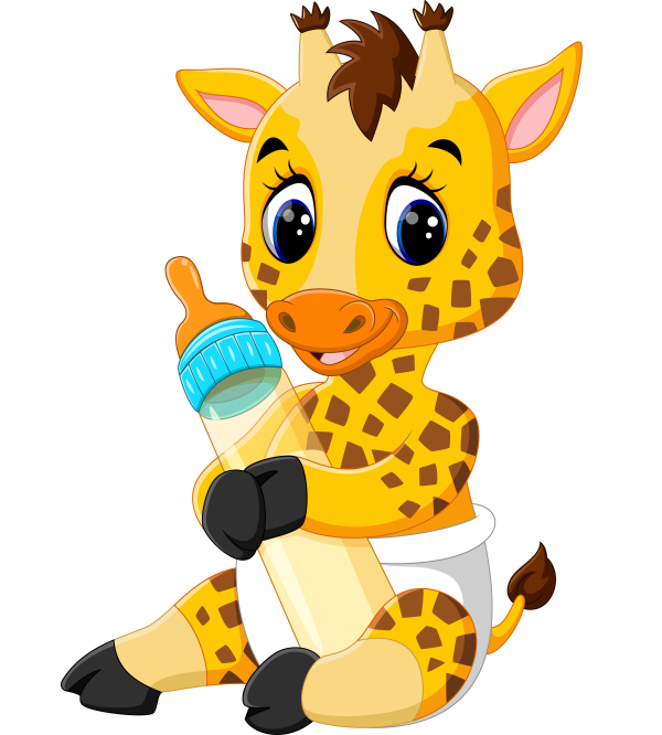 Cartoon animal with a bottle of milk vector image 23