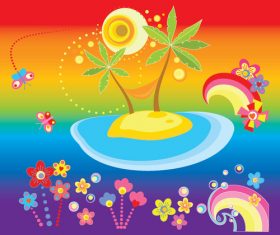 Cartoon beach vector