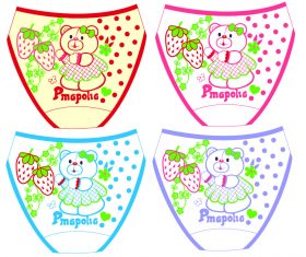 Cartoon bear baby panties vector
