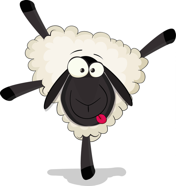 Cartoon cute sheep vector