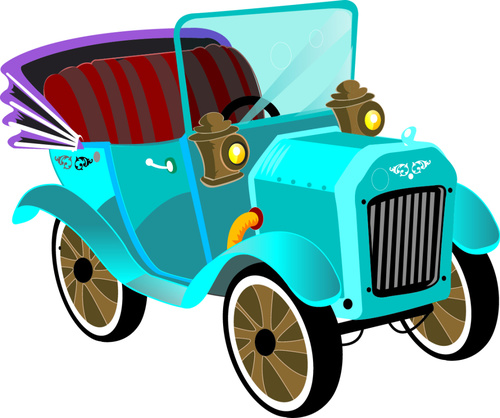 Cartoon digital printing classic car vector