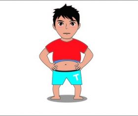 Cartoon fat boy vector