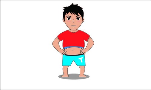 Cartoon fat boy vector free download