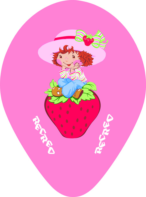 Cartoon girl and strawberry vector