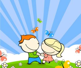 Cartoon kids sketch vector