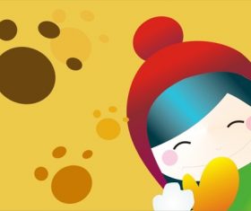 Cartoon little girl vector