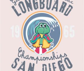 Cartoon little turtle vector