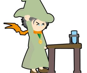 Cartoon magician vector